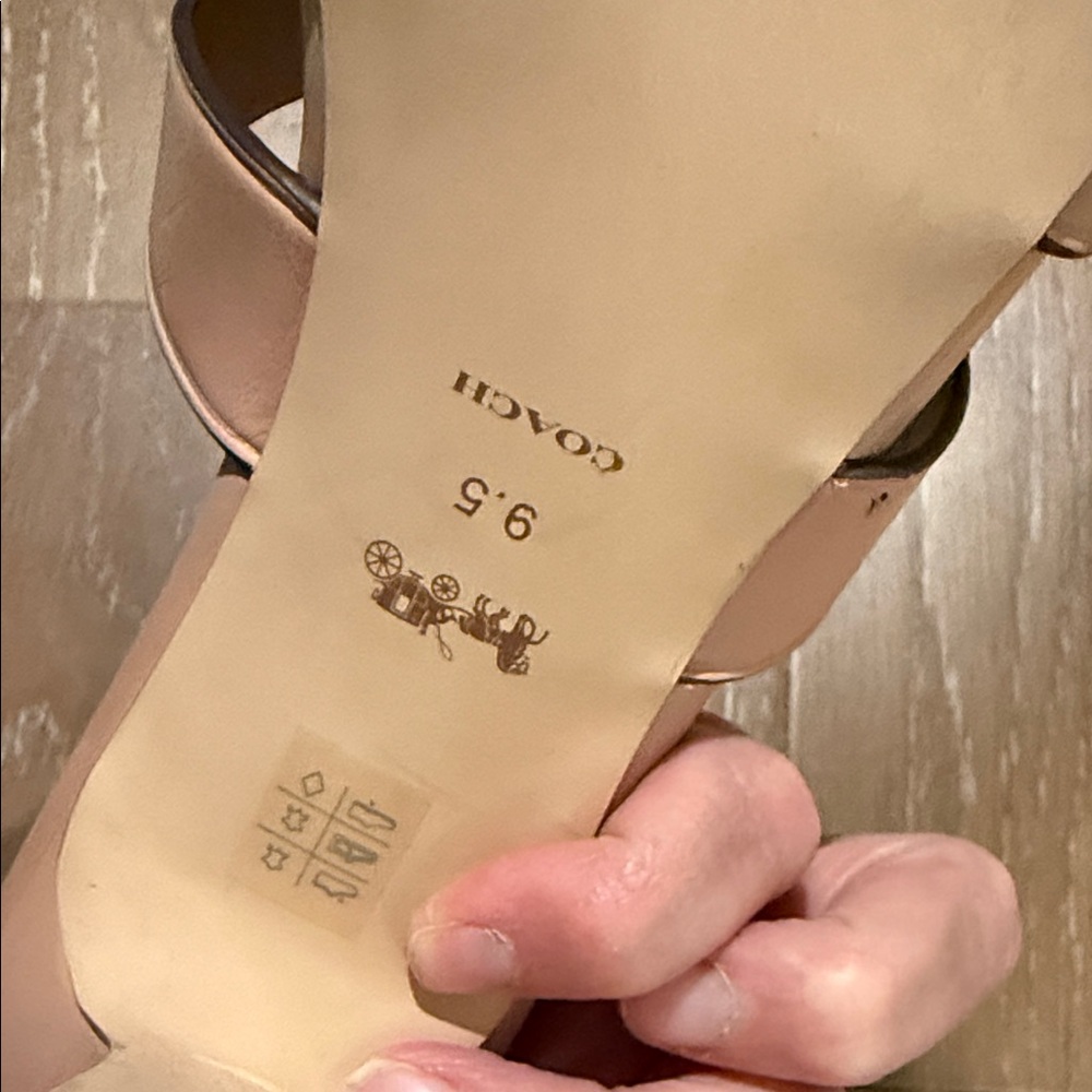 Coach Women's Tan Interwoven Slide Sandals - Picture 5 of 6